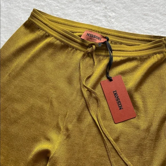 NWT Auth.Missoni Mustard Yellow Gold Fantasy Design Knit Pants Trousers 38 - Picture 6 of 10